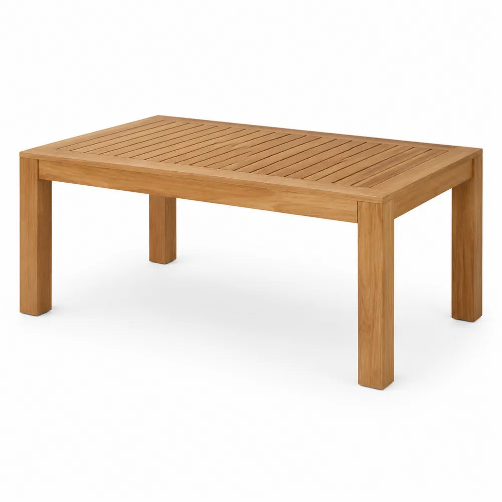 Table basse d’extérieur rectangulaire 120 x 60 x 45 cm en acacia massif naturel à lattes