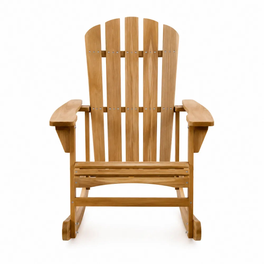 Chaise à bascule de jardin Adirondack en bois d’acacia massif naturel 75 cm x 94 cm x 98 cm