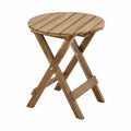 Table d’extérieur pliante ronde 50 x 50 x 50 cm en acacia massif naturel plateau à lattes structure croisée