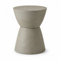 Table d’appoint d’extérieur ronde 40 x 40 x 50 cm en béton fibré couleur ciment forme sablier monobloc